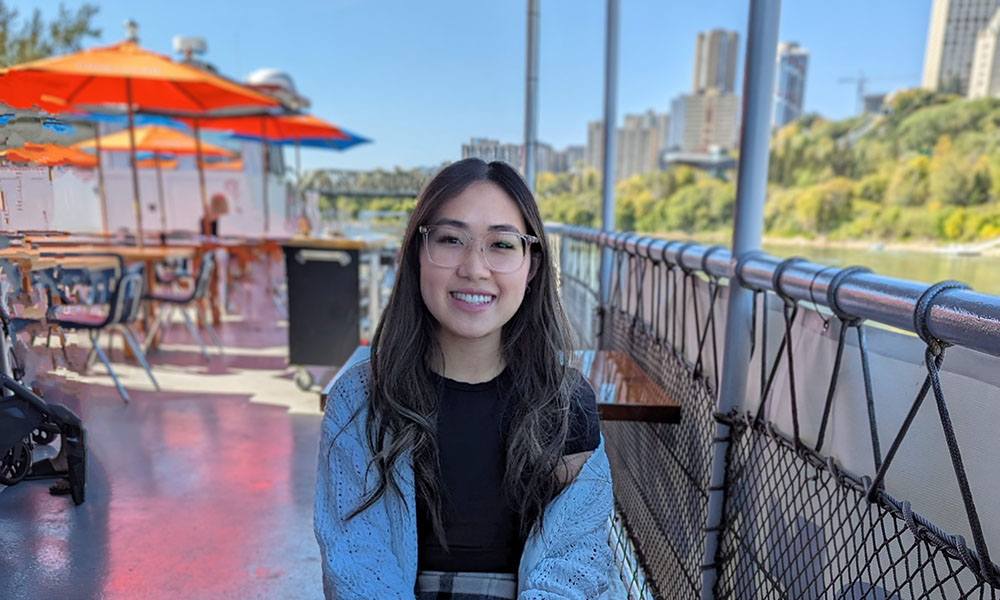 Victoria takes a ride on a riverboat along the North Saskatchewan